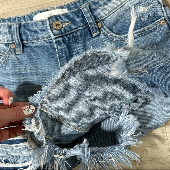KANCAN KC8595NM ROSIE High Rise Distressed Cut Off Cotton Jean Shorts 25 - Picture 10 of 15